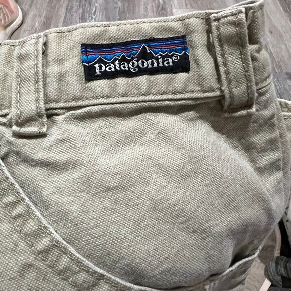 Patagonia Vintage Tan Beige Hiking Canvas cotton Shorts Size 30 - Picture 5 of 11